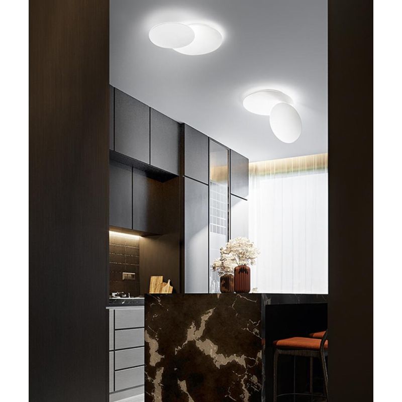 DRUM 8230 PLAFONIERA APPLIQUE ORIENTABILE BIEMISSIONE LED 33W LUCE 3000K BIANCA O ORO MODERNA