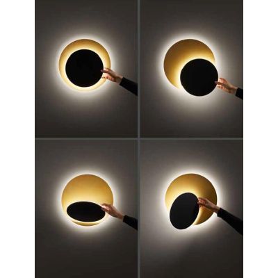 DRUM 8230 PLAFONIERA APPLIQUE ORIENTABILE BIEMISSIONE LED 33W LUCE 3000K BIANCA O ORO MODERNA