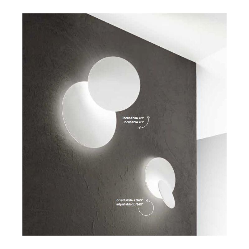 DRUM 8230 PLAFONIERA APPLIQUE ORIENTABILE BIEMISSIONE LED 33W LUCE 3000K BIANCA O ORO MODERNA