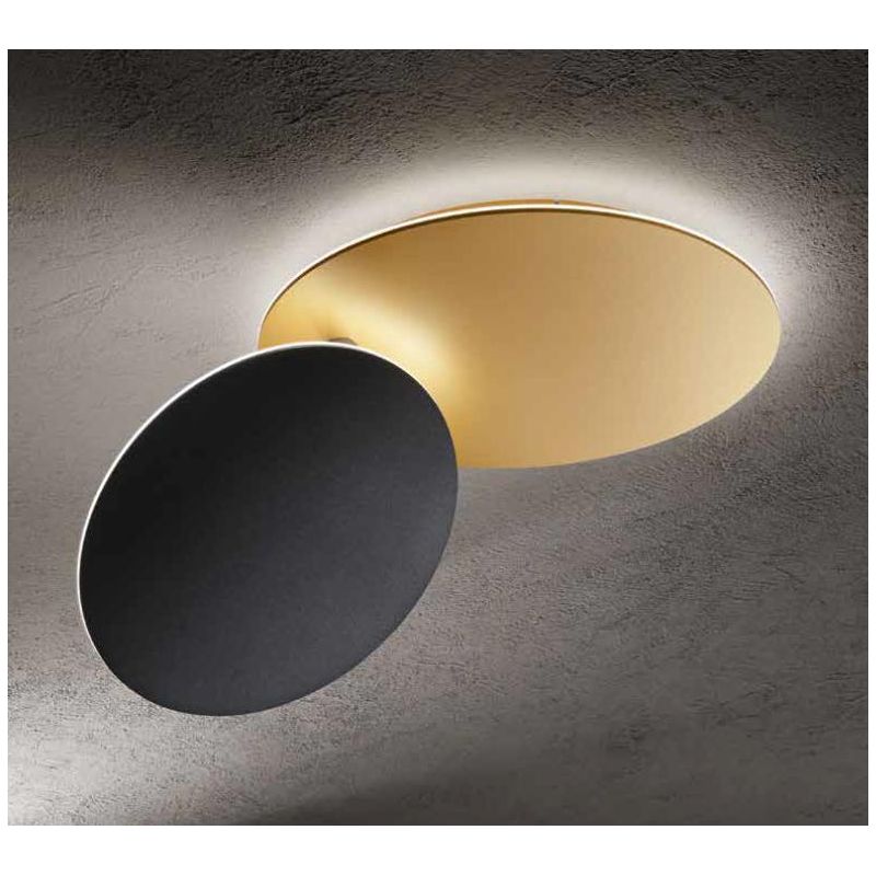 DRUM 8230 PLAFONIERA APPLIQUE ORIENTABILE BIEMISSIONE LED 33W LUCE 3000K BIANCA O ORO MODERNA