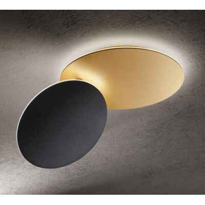 DRUM 8230 PLAFONIERA APPLIQUE ORIENTABILE BIEMISSIONE LED 33W LUCE 3000K BIANCA O ORO MODERNA