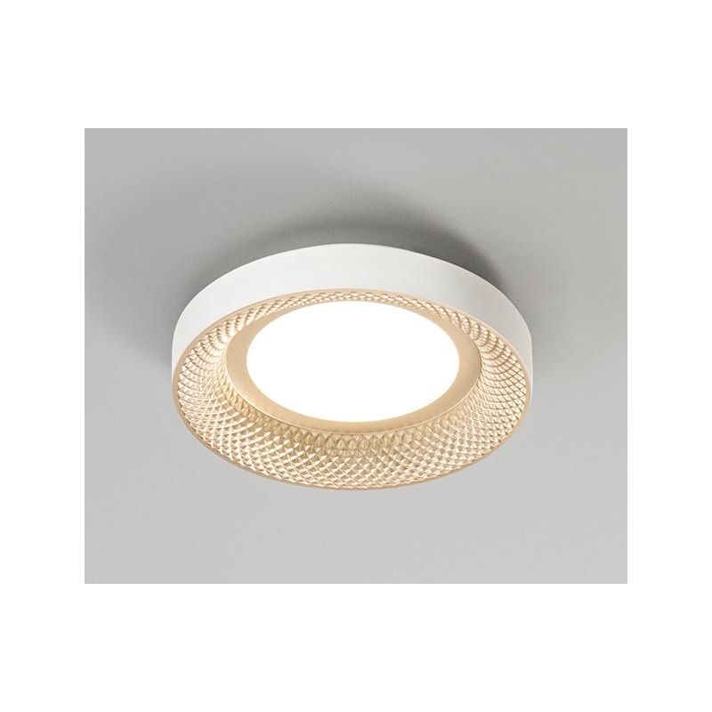 HIVE PLAFONIERA IN METALLO BIANCO O ORO LED INTEGRATO LUCE 3000K-4000K CCT 2 MISURE MODERNA