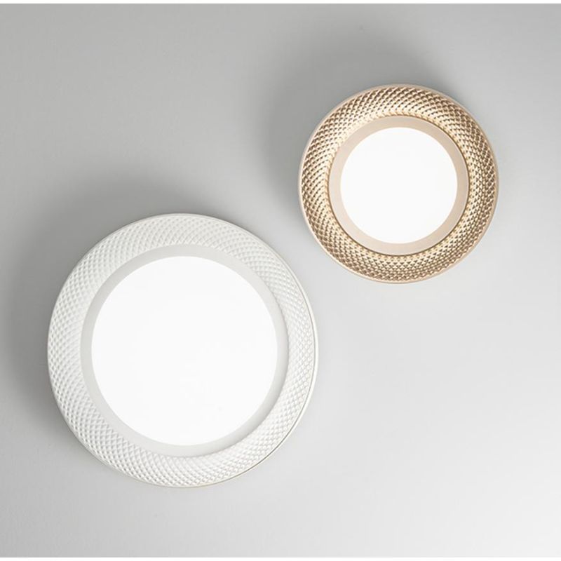 HIVE PLAFONIERA IN METALLO BIANCO O ORO LED INTEGRATO LUCE 3000K-4000K CCT 2 MISURE MODERNA