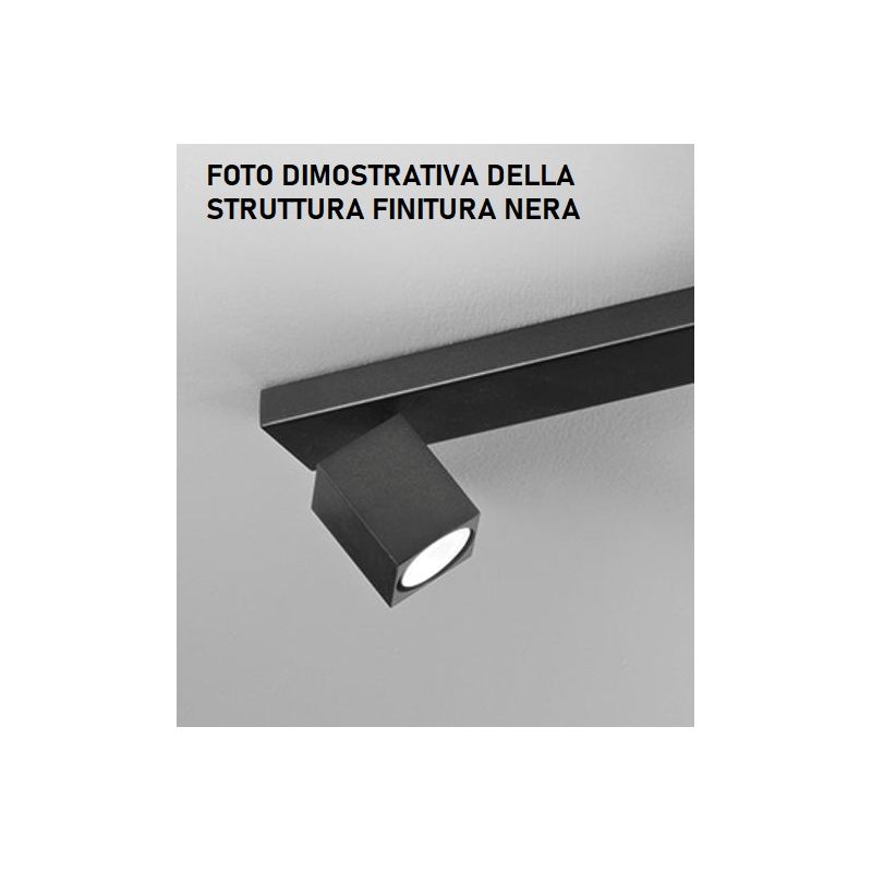 ODDY FARETTO QUADRATO DA SOFFITTO O PARETE ORIENTABILE IN METALLO BIANCO O NERO LAMPADINA ATTACCO GU10