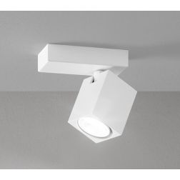 ODDY FARETTO QUADRATO DA SOFFITTO O PARETE ORIENTABILE IN METALLO BIANCO O NERO LAMPADINA ATTACCO GU10