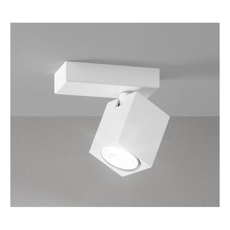 ODDY FARETTO QUADRATO DA SOFFITTO O PARETE ORIENTABILE IN METALLO BIANCO O NERO LAMPADINA ATTACCO GU10