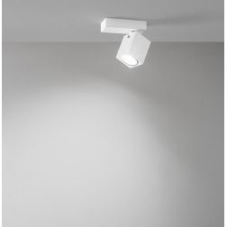 ODDY FARETTO QUADRATO DA SOFFITTO O PARETE ORIENTABILE IN METALLO BIANCO O NERO LAMPADINA ATTACCO GU10 2