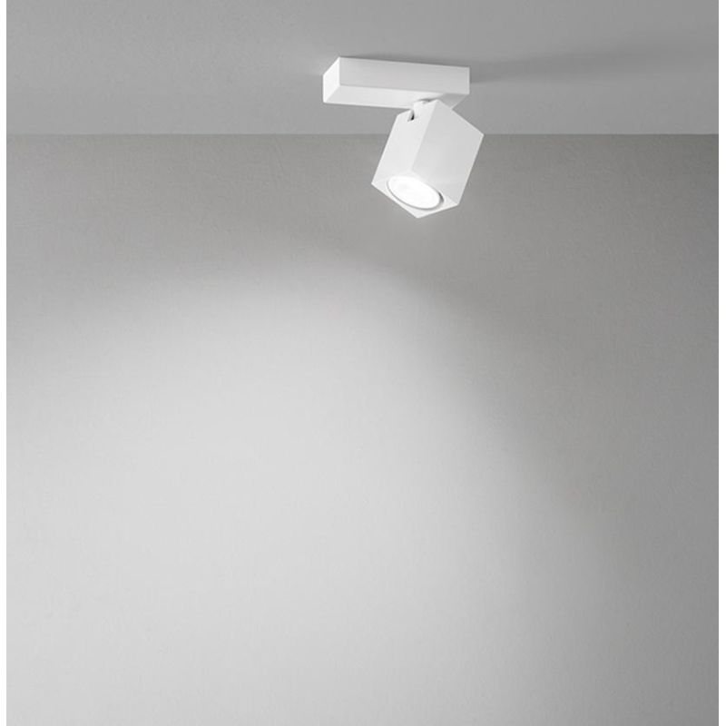 ODDY FARETTO QUADRATO DA SOFFITTO O PARETE ORIENTABILE IN METALLO BIANCO O NERO LAMPADINA ATTACCO GU10