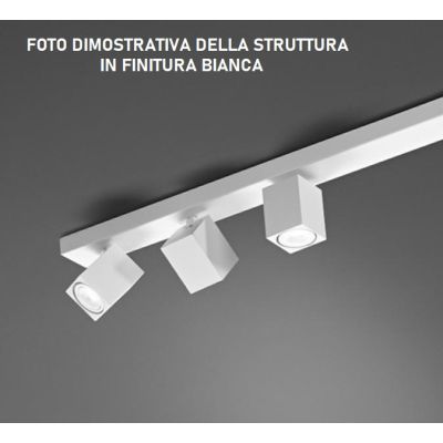 ODDY FARETTO A 3 LUCI CON SPOT QUADRATI DA SOFFITTO O PARETE ORIENTABILE METALLO BIANCO O NERO LAMPADINE 3XGU10