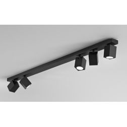 ODDY PLAFONIERA 5 LUCI CON SPOT QUADRATI ORIENTABILI METALLO BIANCO O NERO LAMPADINE 5XGU10 2