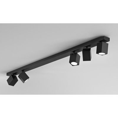 ODDY PLAFONIERA 5 LUCI CON SPOT QUADRATI ORIENTABILI METALLO BIANCO O NERO LAMPADINE 5XGU10