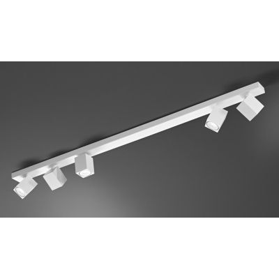 ODDY PLAFONIERA 5 LUCI CON SPOT QUADRATI ORIENTABILI METALLO BIANCO O NERO LAMPADINE 5XGU10