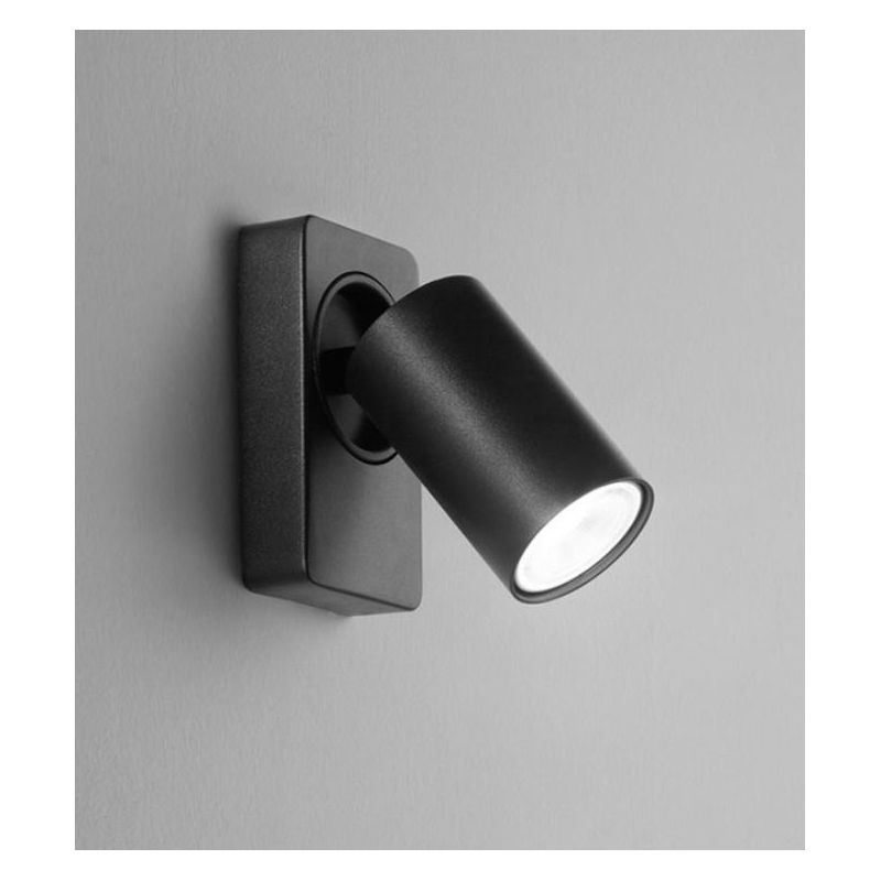 ODDY FARETTO CILINDRICO DA SOFFITTO O PARETE ORIENTABILE IN METALLO BIANCO O NERO LAMPADINA ATTACCO GU10