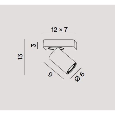 ODDY FARETTO CILINDRICO DA SOFFITTO O PARETE ORIENTABILE IN METALLO BIANCO O NERO LAMPADINA ATTACCO GU10