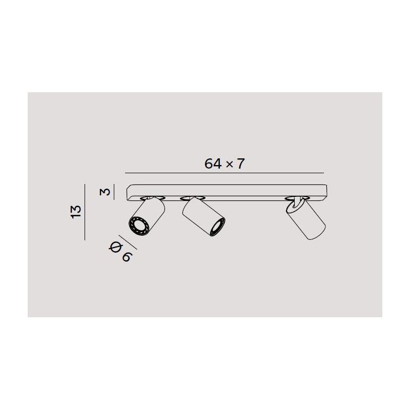 ODDY FARETTO 3 LUCI CON SPOT A CILINDRO DA SOFFITTO O PARETE ORIENTABILE METALLO BIANCO O NERO LAMPADINE 3XGU10