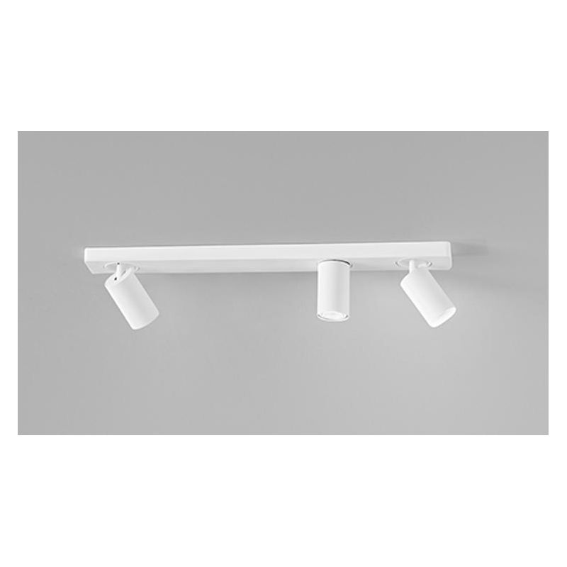 ODDY FARETTO 3 LUCI CON SPOT A CILINDRO DA SOFFITTO O PARETE ORIENTABILE METALLO BIANCO O NERO LAMPADINE 3XGU10