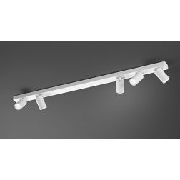 ODDY PLAFONIERA 5 LUCI CON SPOT A CILINDRO ORIENTABILI METALLO BIANCO O NERO LAMPADINE 5XGU10