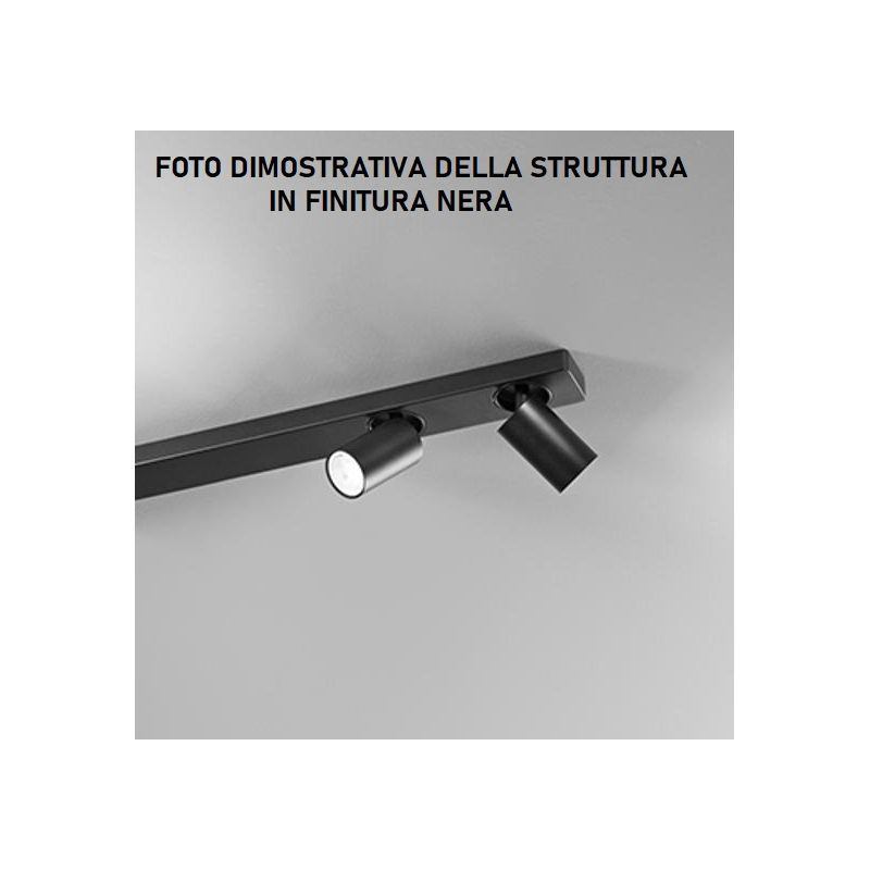 ODDY PLAFONIERA 5 LUCI CON SPOT A CILINDRO ORIENTABILI METALLO BIANCO O NERO LAMPADINE 5XGU10