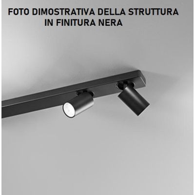 ODDY PLAFONIERA 5 LUCI CON SPOT A CILINDRO ORIENTABILI METALLO BIANCO O NERO LAMPADINE 5XGU10