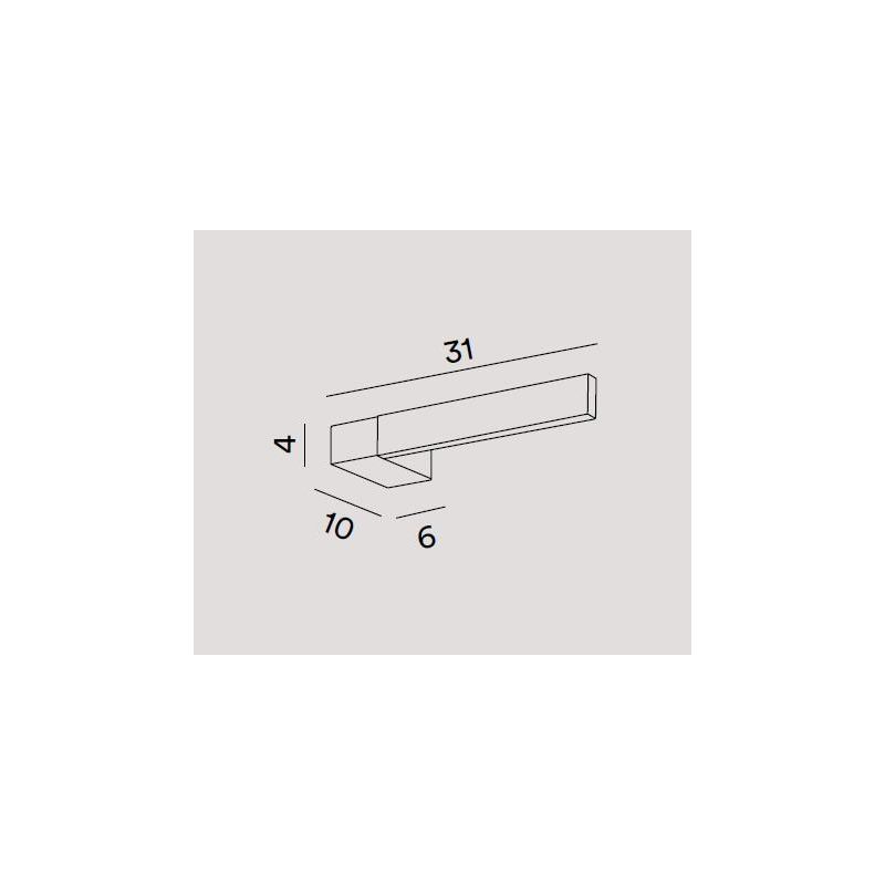 ELLE APPLIQUE ORIENTABILE RETTANGOLARE BIANCA O NERA LED 14W CCT 3000-4000-6000K MODERNA