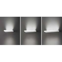 BED APPLIQUE MENSOLA 3 MISURE ALLUMINIO BIANCO LED INTEGRATO LUCE 3000K BIEMISSIONE LUCE MODERNA