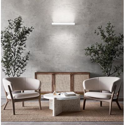 BED APPLIQUE MENSOLA 3 MISURE ALLUMINIO BIANCO LED INTEGRATO LUCE 3000K BIEMISSIONE LUCE MODERNA