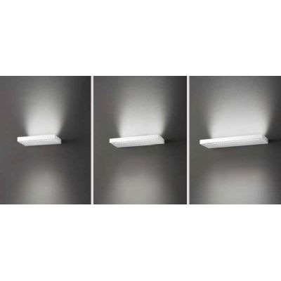BED APPLIQUE MENSOLA 3 MISURE ALLUMINIO BIANCO LED INTEGRATO LUCE 3000K BIEMISSIONE LUCE MODERNA