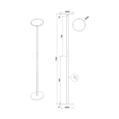 3551-12 REGINA LAMPADA DA TERRA ORIENTABILE METALLO NERO O BIANCO DIMMERABILE DI FABAS LUCE Fabas Luce - Cristalensi Shop Online