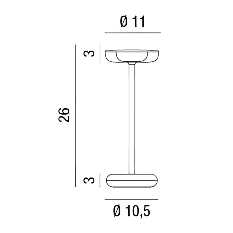 SOAP LAMPADA DA TAVOLO H26 CM CON BATTERIA RICARICABILE IP44 TOUCH DIMMER 5 COLORI DESIGN MODERNO