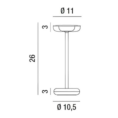 SOAP LAMPADA DA TAVOLO H26 CM CON BATTERIA RICARICABILE IP44 TOUCH DIMMER 5 COLORI DESIGN MODERNO
