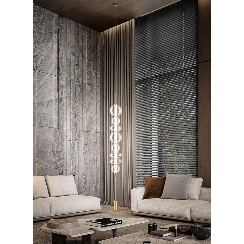 8165 BUBBLES PIANTANA CON ATTACCO A SOFFITTO ORO CON VETRI TRASPARENTI LED 37W LUCE 3000K DESIGN MODERNO