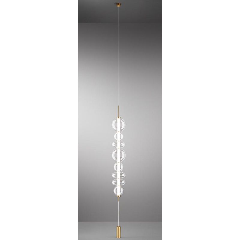8165 BUBBLES PIANTANA CON ATTACCO A SOFFITTO ORO CON VETRI TRASPARENTI LED 37W LUCE 3000K DESIGN MODERNO