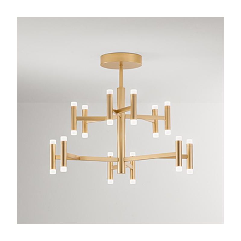 CANDLES PLAFONIERA MODERNA D70 CM ALLUMINIO COLOR ORO O BIANCO LED 68W LUCE 3000K DIMMERABILE BIEMISSIONE