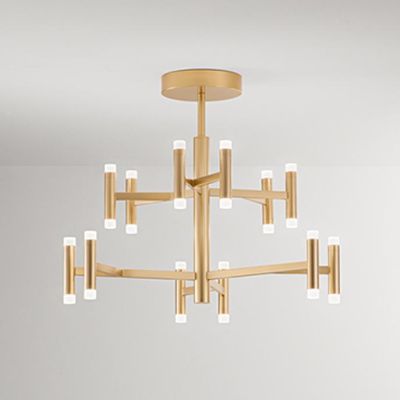 CANDLES PLAFONIERA MODERNA D70 CM ALLUMINIO COLOR ORO O BIANCO LED 68W LUCE 3000K DIMMERABILE BIEMISSIONE