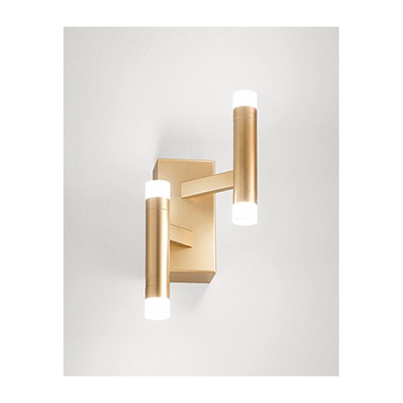 CANDLES APPLIQUE 2 LUCI MODERNA IN ALLUMINIO ORO O BIANCO LED 12W LUCE 3000K DIMMERABILE BIEMISSIONE