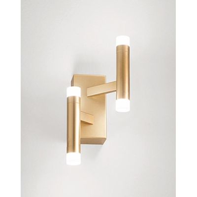 CANDLES APPLIQUE 2 LUCI MODERNA IN ALLUMINIO ORO O BIANCO LED 12W LUCE 3000K DIMMERABILE BIEMISSIONE