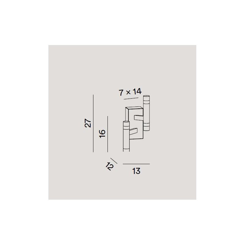 CANDLES APPLIQUE 2 LUCI MODERNA IN ALLUMINIO ORO O BIANCO LED 12W LUCE 3000K DIMMERABILE BIEMISSIONE