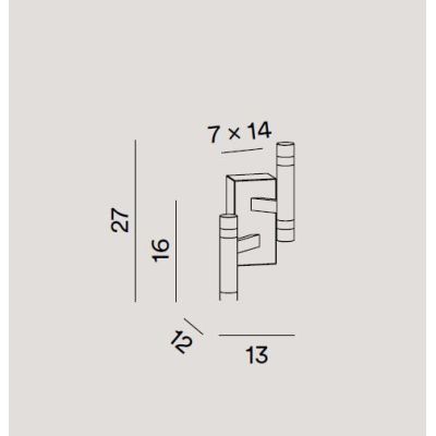 CANDLES APPLIQUE 2 LUCI MODERNA IN ALLUMINIO ORO O BIANCO LED 12W LUCE 3000K DIMMERABILE BIEMISSIONE
