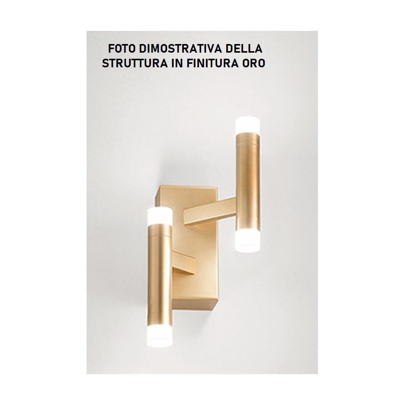 CANDLES APPLIQUE 4 LUCI MODERNA IN ALLUMINIO ORO O BIANCO LED 24W LUCE 3000K DIMMERABILE BIEMISSIONE