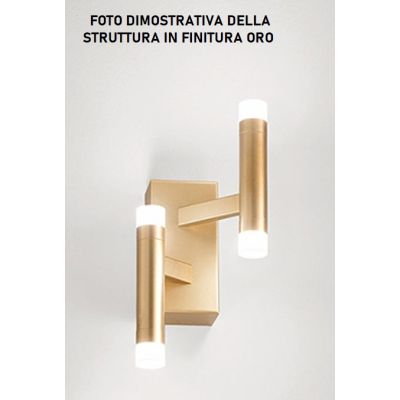 CANDLES APPLIQUE 4 LUCI MODERNA IN ALLUMINIO ORO O BIANCO LED 24W LUCE 3000K DIMMERABILE BIEMISSIONE
