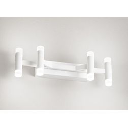 CANDLES APPLIQUE 4 LUCI MODERNA IN ALLUMINIO ORO O BIANCO LED 24W LUCE 3000K DIMMERABILE BIEMISSIONE