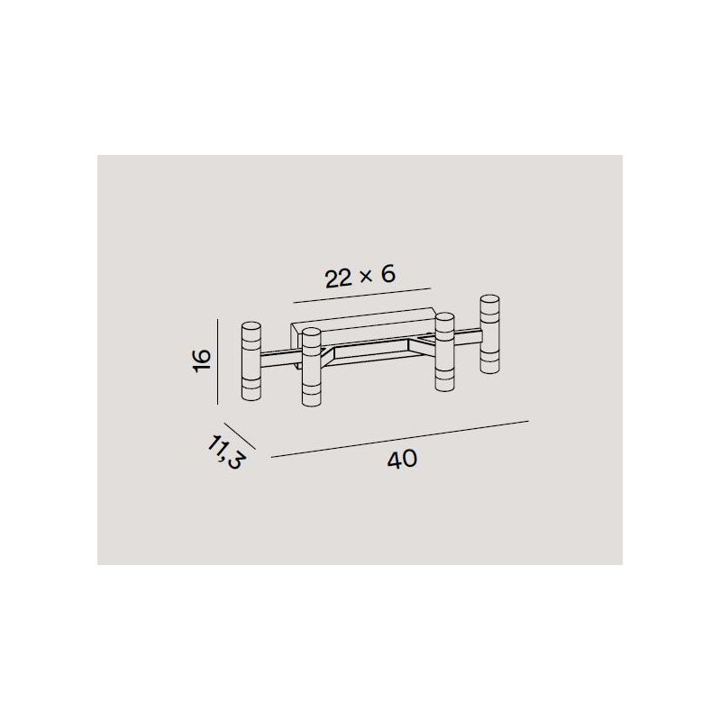CANDLES APPLIQUE 4 LUCI MODERNA IN ALLUMINIO ORO O BIANCO LED 24W LUCE 3000K DIMMERABILE BIEMISSIONE