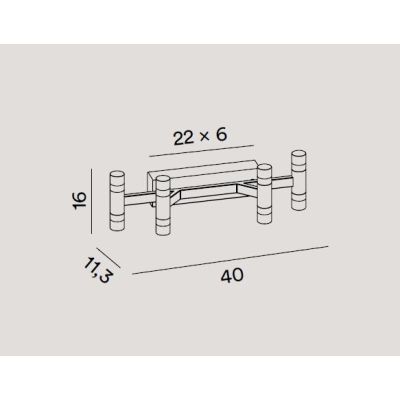CANDLES APPLIQUE 4 LUCI MODERNA IN ALLUMINIO ORO O BIANCO LED 24W LUCE 3000K DIMMERABILE BIEMISSIONE
