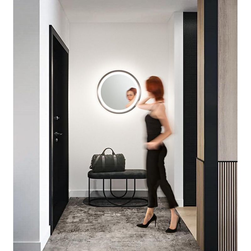 MIRO PLAFONIERA APPLIQUE CON INTERNO A SPECCHIO LED INTEGRATO LUCE 3000K DIMMERABILE 2 MISURE ORO O TITANIO