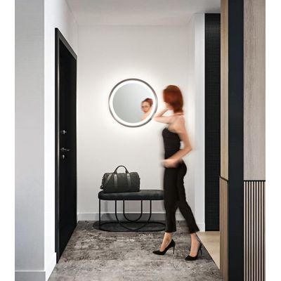 MIRO PLAFONIERA APPLIQUE CON INTERNO A SPECCHIO LED INTEGRATO LUCE 3000K DIMMERABILE 2 MISURE ORO O TITANIO