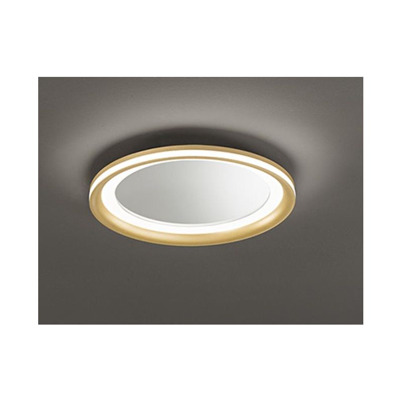 MIRO PLAFONIERA APPLIQUE CON INTERNO A SPECCHIO LED INTEGRATO LUCE 3000K DIMMERABILE 2 MISURE ORO O TITANIO