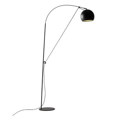 PULLEY PIANTANA AD ARCO NERA/ORO CON CARRUCOLA E DIFFUSORE ORIENTABILE LAMPADINA E27 DESIGN MODERNO