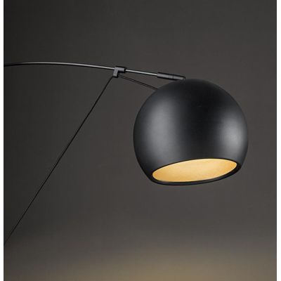 PULLEY PIANTANA AD ARCO NERA/ORO CON CARRUCOLA E DIFFUSORE ORIENTABILE LAMPADINA E27 DESIGN MODERNO