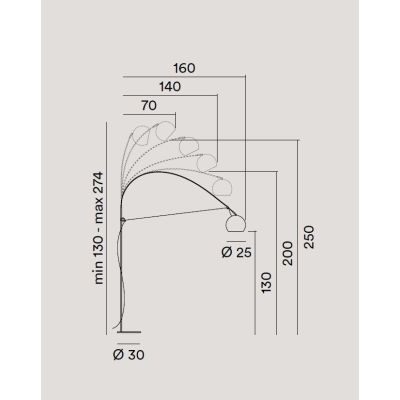 PULLEY PIANTANA AD ARCO NERA/ORO CON CARRUCOLA E DIFFUSORE ORIENTABILE LAMPADINA E27 DESIGN MODERNO