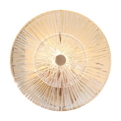 ASTER APPLIQUE ROTONDA ELEGANTE D28 CM COLOR ORO CON VETRI TRASPARENTI SFUMATI AMBRA LAMPADINA 1XE14